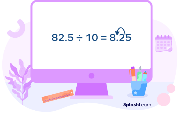 Dividing a decimal number by 10 Dividing a decimal number by 10